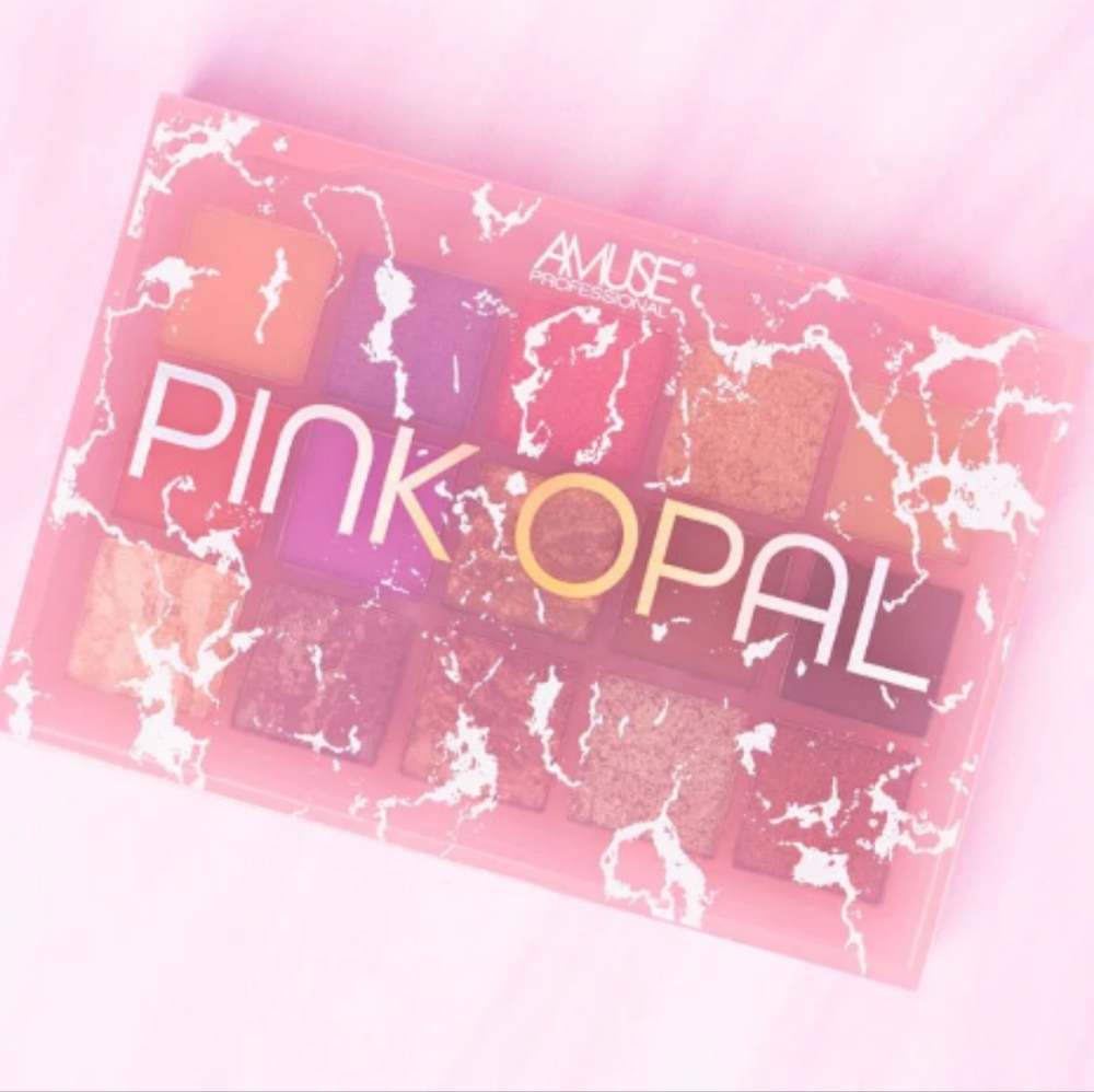 New Factory Sealed Amuse Pink Opal Eyeshadow Palette 15 shades, Mattes/Shimmers